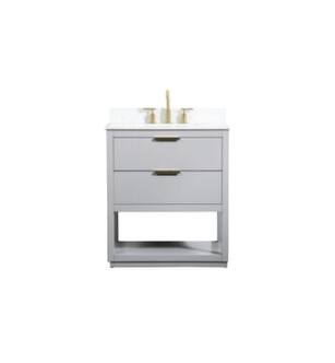 ARKA-E VF19230GR-BS Bathroom Vanity in Grey/Gold
