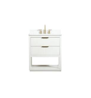 ARKA-E VF19230WH-BS Bathroom Vanity in White/Gold