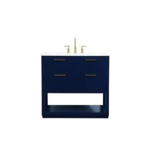 ARKA-E VF19236BL Bathroom Vanity in Blue/Gold