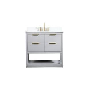 ARKA-E VF19236GR-BS Bathroom Vanity in Grey/Gold