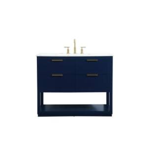 ARKA-E VF19242BL Bathroom Vanity in Blue/Gold