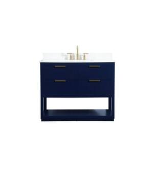 ARKA-E VF19242BL-BS Bathroom Vanity in Blue/Gold