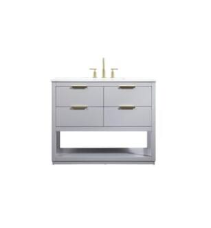 ARKA-E VF19242GR Bathroom Vanity in Grey/Gold