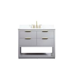 ARKA-E VF19242GR-BS Bathroom Vanity in Grey/Gold