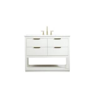 ARKA-E VF19242WH Bathroom Vanity in White/Gold