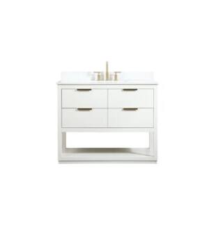 ARKA-E VF19242WH-BS Bathroom Vanity in White/Gold