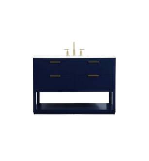 ARKA-E VF19248BL Bathroom Vanity in Blue/Gold