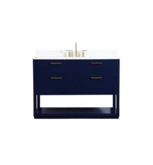 ARKA-E VF19248BL-BS Bathroom Vanity in Blue/Gold