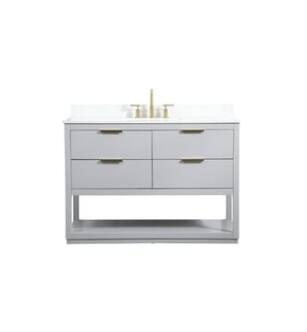 ARKA-E VF19248GR-BS Bathroom Vanity in Grey/Gold