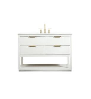 ARKA-E VF19248WH Bathroom Vanity in White/Gold