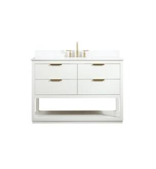 ARKA-E VF19248WH-BS Bathroom Vanity in White/Gold