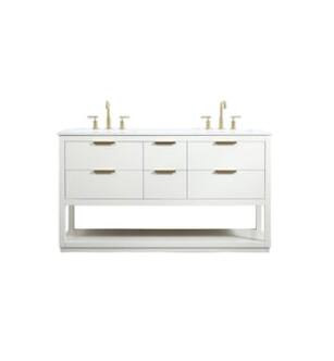 ARKA-E VF19260DWH Bathroom Vanity in White/Gold