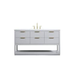 ARKA-E VF19260GR Bathroom Vanity in Grey/Gold