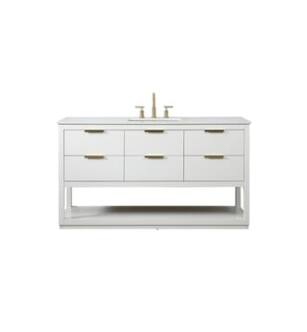 ARKA-E VF19260WH Bathroom Vanity in White/Gold