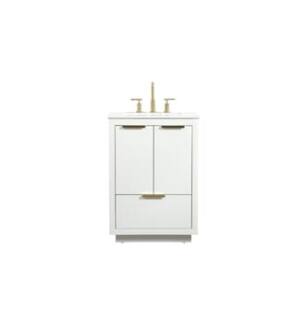 ARKA-E VF19424WH Bathroom Vanity in White/Gold