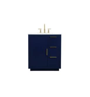ARKA-E VF19430BL Bathroom Vanity in Blue/Gold