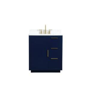 ARKA-E VF19430BL-BS Bathroom Vanity in Blue/Gold