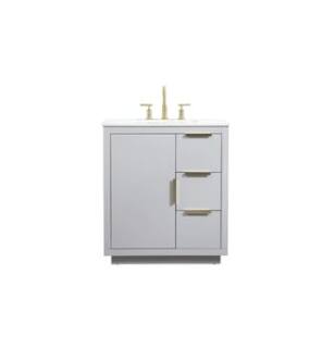 ARKA-E VF19430GR Bathroom Vanity in Grey/Gold