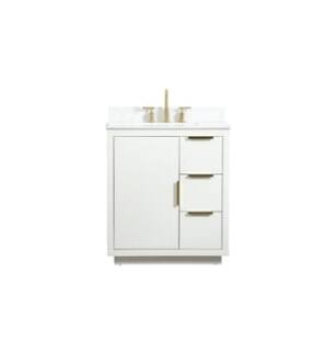 ARKA-E VF19430WH-BS Bathroom Vanity in White/Gold