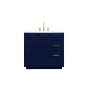 ARKA-E VF19436BL Bathroom Vanity in Blue/Gold