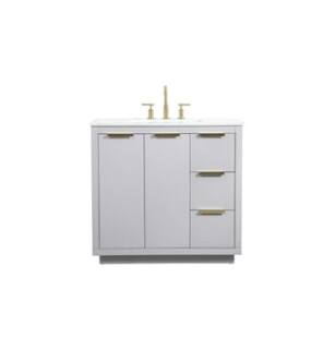 ARKA-E VF19436GR Bathroom Vanity in Grey/Gold