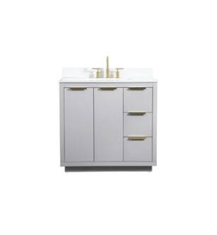 ARKA-E VF19436GR-BS Bathroom Vanity in Grey/Gold