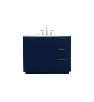 ARKA-E VF19442BL Bathroom Vanity in Blue/Gold