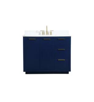 ARKA-E VF19442BL-BS Bathroom Vanity in Blue/Gold