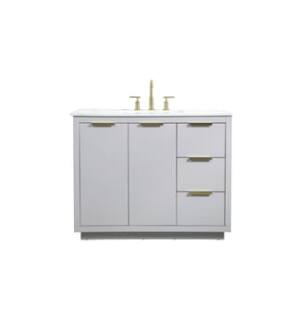 ARKA-E VF19442GR Bathroom Vanity in Grey/Gold
