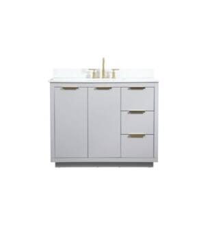 ARKA-E VF19442GR-BS Bathroom Vanity in Grey/Gold