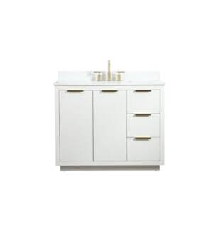 ARKA-E VF19442WH-BS Bathroom Vanity in White/Gold