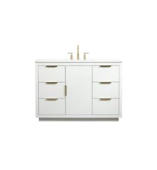 ARKA-E VF19448WH Bathroom Vanity in White/Gold