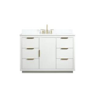 ARKA-E VF19448WH-BS Bathroom Vanity in White/Gold
