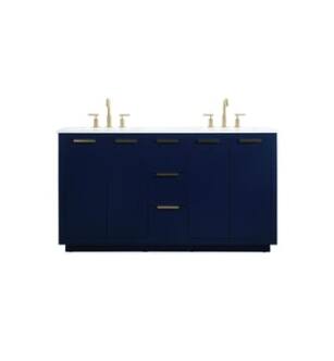 ARKA-E VF19460DBL Bathroom Vanity in Blue/Gold