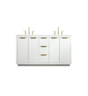ARKA-E VF19460DWH Bathroom Vanity in White/Gold