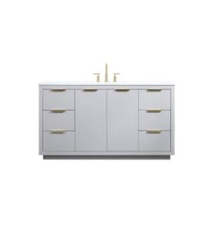 ARKA-E VF19460GR Bathroom Vanity in Grey/Gold