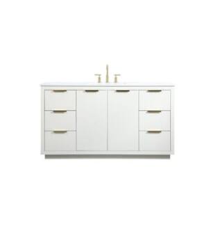 ARKA-E VF19460WH Bathroom Vanity in White/Gold
