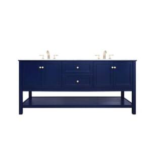 ARKA-E VF27072DBL Bathroom Vanity in Blue/Brushed Gold