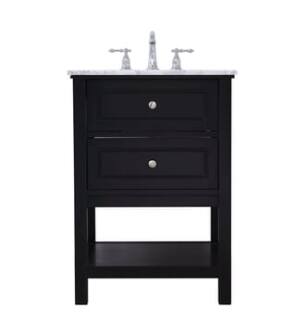 ARKA-E VF27024BK Bathroom Vanity in Black/Brushed Nickel