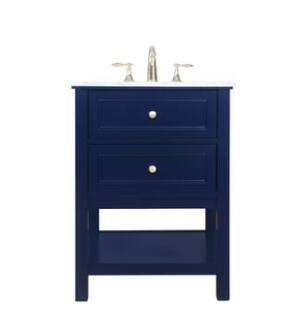 ARKA-E VF27024BL Bathroom Vanity in Blue/Brushed Gold