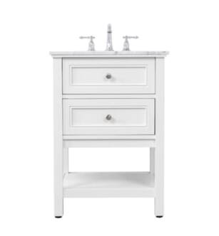 ARKA-E VF27024WH Bathroom Vanity in White/Brushed Nickel