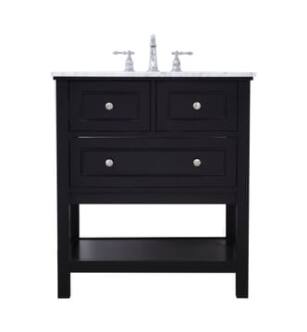 ARKA-E VF27030BK Bathroom Vanity in Black/Brushed Nickel