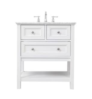 ARKA-E VF27030WH Bathroom Vanity in White/Brushed Nickel