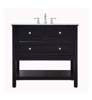 ARKA-E VF27036BK Bathroom Vanity in Black/Brushed Nickel