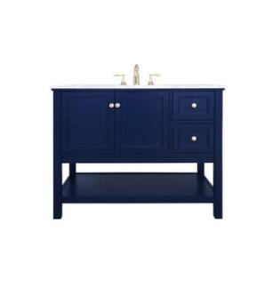ARKA-E VF27042BL Bathroom Vanity in Blue/Brushed Gold