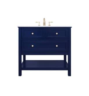 ARKA-E VF27036BL Bathroom Vanity in Blue/Brushed Gold