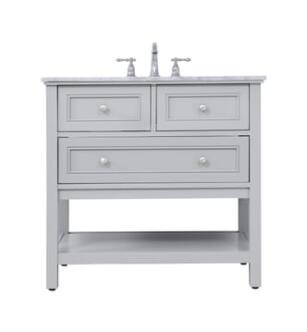 ARKA-E VF27036GR Bathroom Vanity in Grey/Brushed Nickel