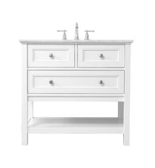 ARKA-E VF27036WH Bathroom Vanity in White/Brushed Nickel