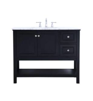 ARKA-E VF27042BK Bathroom Vanity in Black/Brushed Nickel