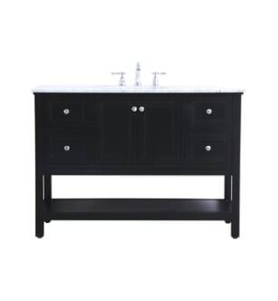 ARKA-E VF27048BK Bathroom Vanity in Black/Brushed Nickel